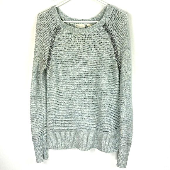 Anthropologie Sweaters - Anthropologie Sleeping on Snow Sweater Size XXS Light Blue Jewel Seams